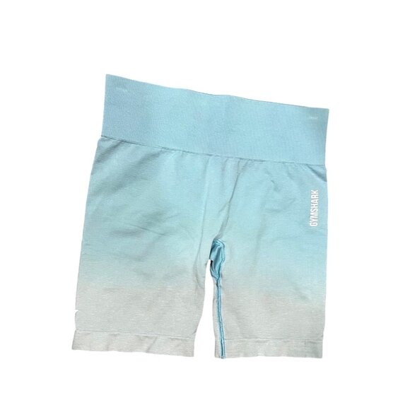 Gymshark Womens Seamless Ombre High-Waisted Shorts Light Blue/Gray Size S - Picture 2 of 6